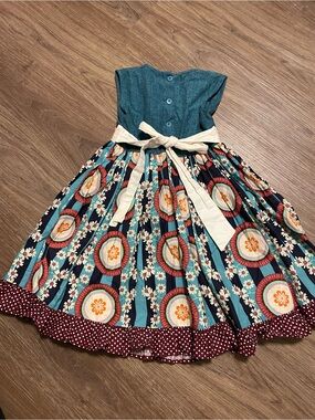 Persnickety Teal Multicolor Floral Print Dress